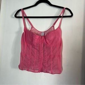 Y2K corset top/ see through